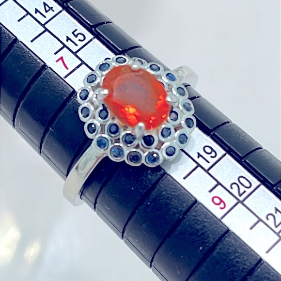 Jewelry - Genuine Fire Opal Sapphire 14KGP Ring